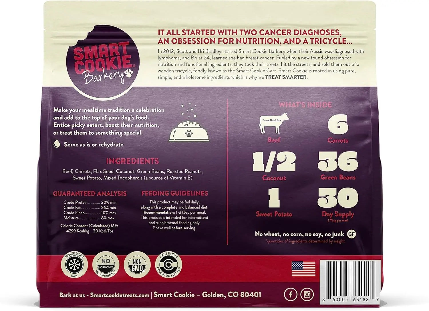 15 oz Smart Cookie All-Natural Freeze-Dried Beef Dinner Enhancer