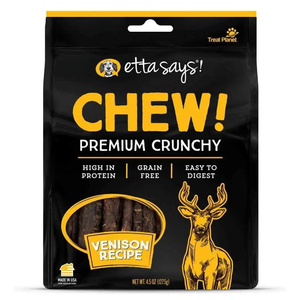 Etta Says! 4.5 oz Premium Venison Crunchy Dog Chew Treats