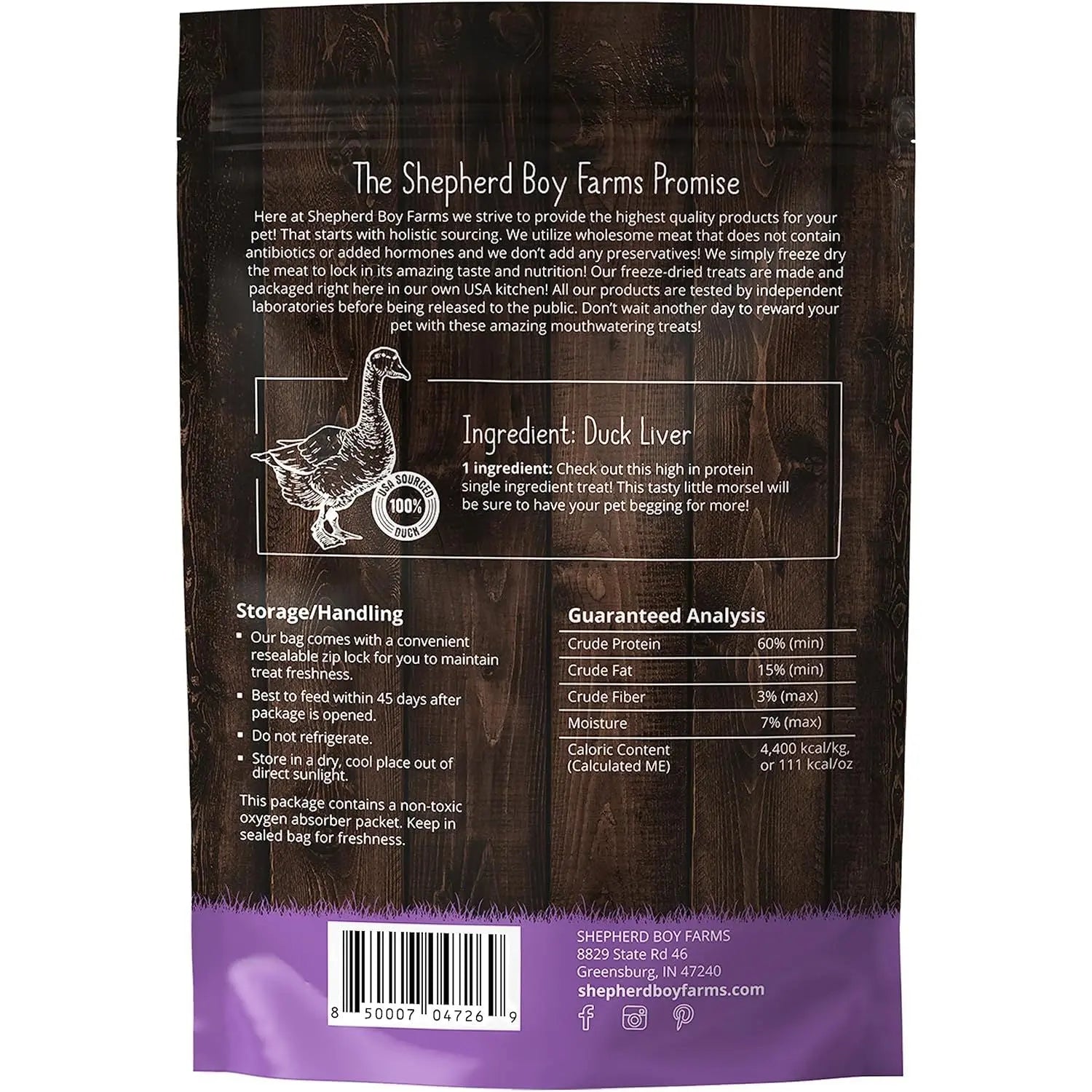 Shepherd Boy Farms Premium Freeze - Dried Duck Liver Canine Treats for Dogs of All Ages