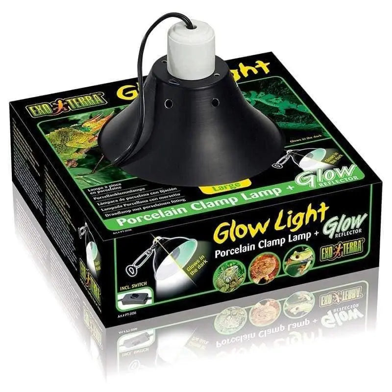Exo Terra Heat-Resistant Glow Light Porcelain Clamp Lamp for Terrariums