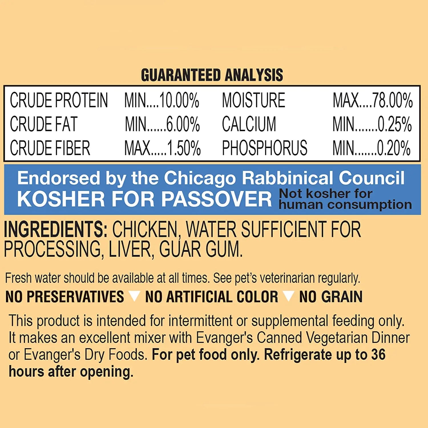Evanger's Premium Grain-Free Chicken Canned Pet Food - 24 Cans, Each 6 Ounces for Dogs and Cats