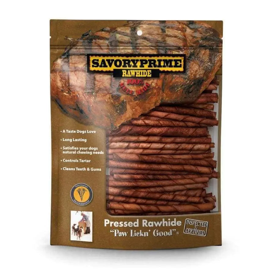 5 - inch Savory Prime Rawhide Pressed Beef Twist Sticks for Dogs