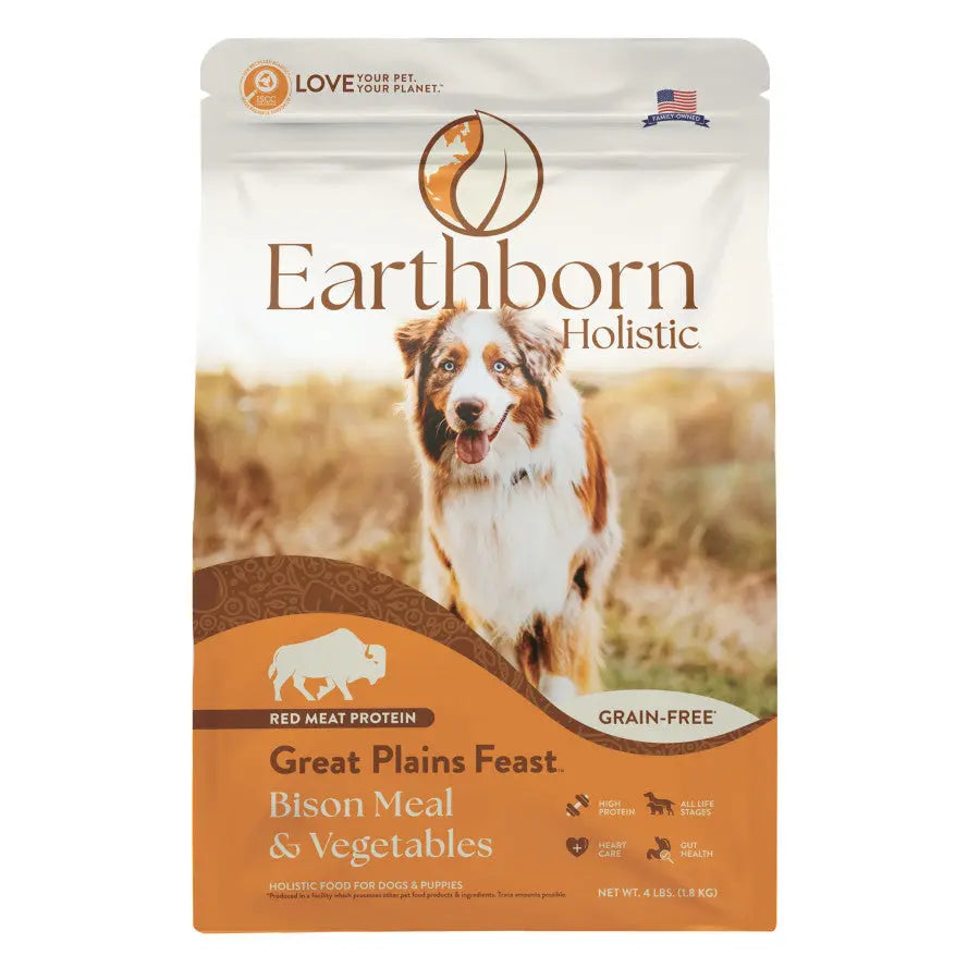 Earthborn Holistic Grain-Free Dry Dog Food - Great Plains Feast with Bison Meal and Vegetables