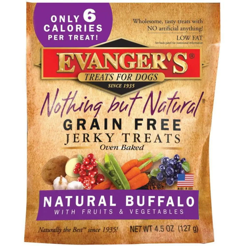 Evanger's All - Natural Buffalo Jerky Dog Treats, A 4.5 - ounce Delight for Your Canine