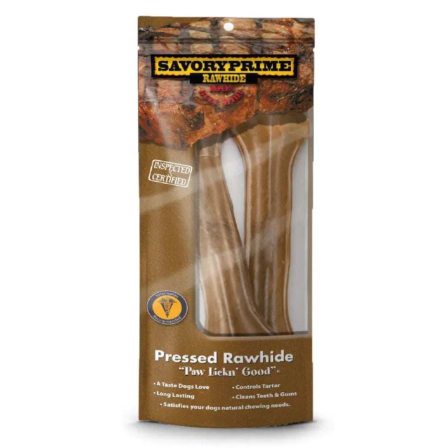 Delicious Savory Prime Pressed Natural Beef Hide Bone Dog Treats