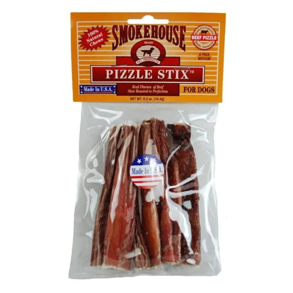 USA-Made Smokehouse Medium Beefy Dog Treat Sticks, 4 in, 6-Pack