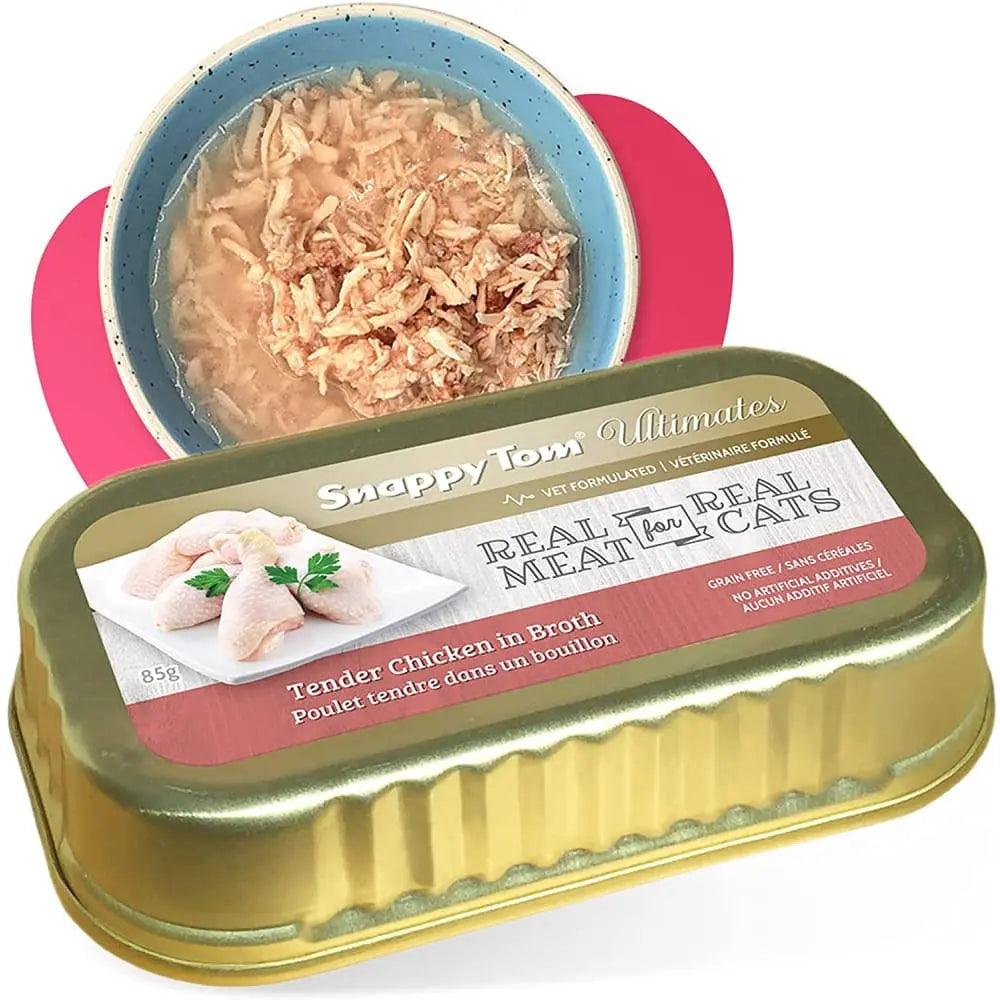 Snappy Tom Ultimates High - Quality Tender Chicken in Broth Canned Cat Food for Feline Nutrition