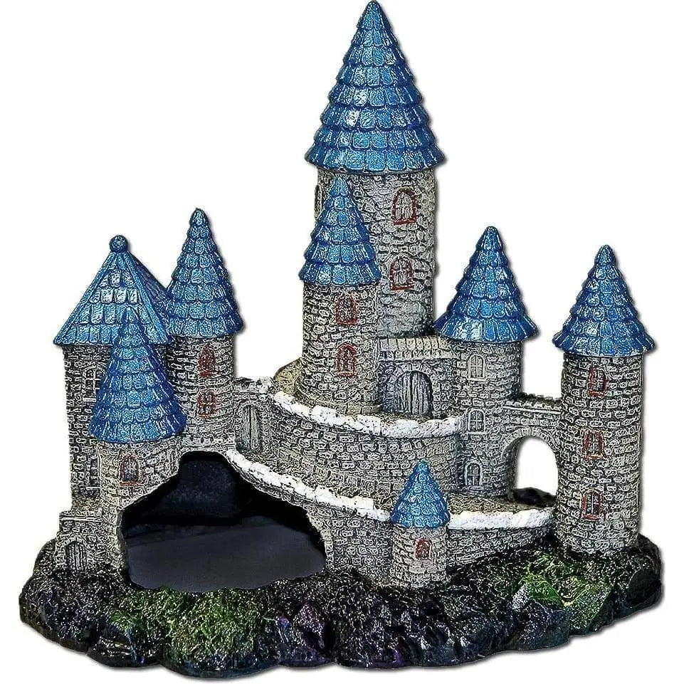Exquisite Blue Spire Castle for Exotic Aquarium Environments