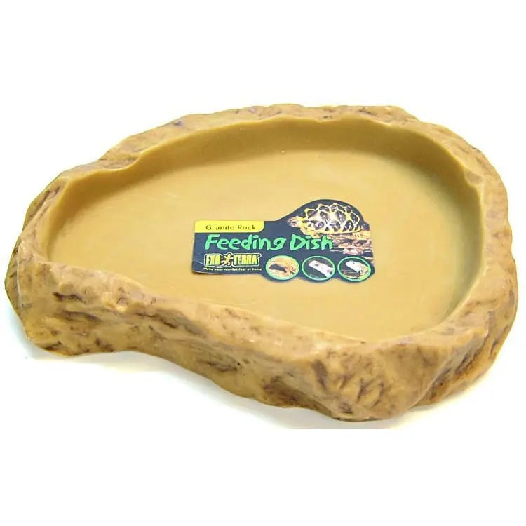 Exo-Terra Reptile Feeding Dish with Realistic Granite Rock Look