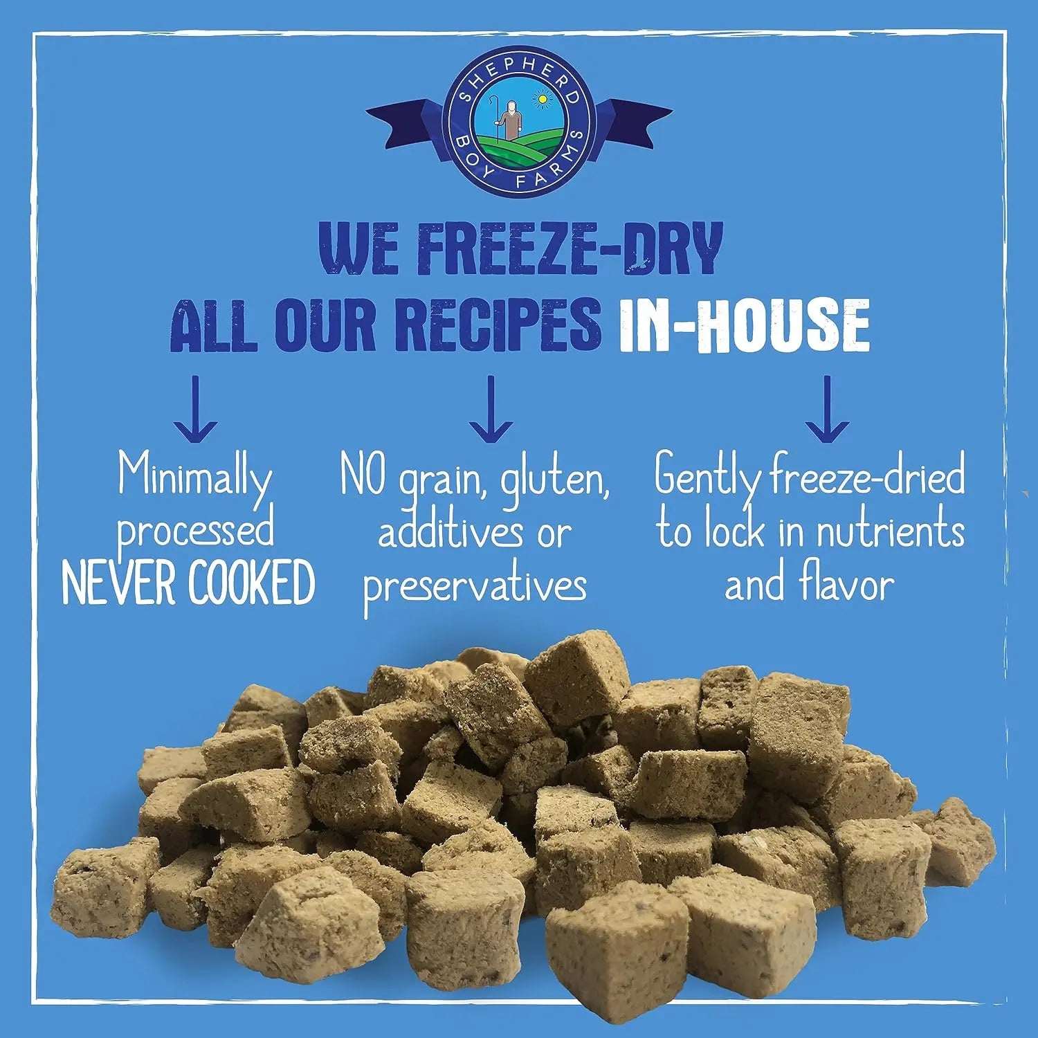 Shepherd Boy Farms 14oz Freeze-Dried Premium Fish Medley Dog Food