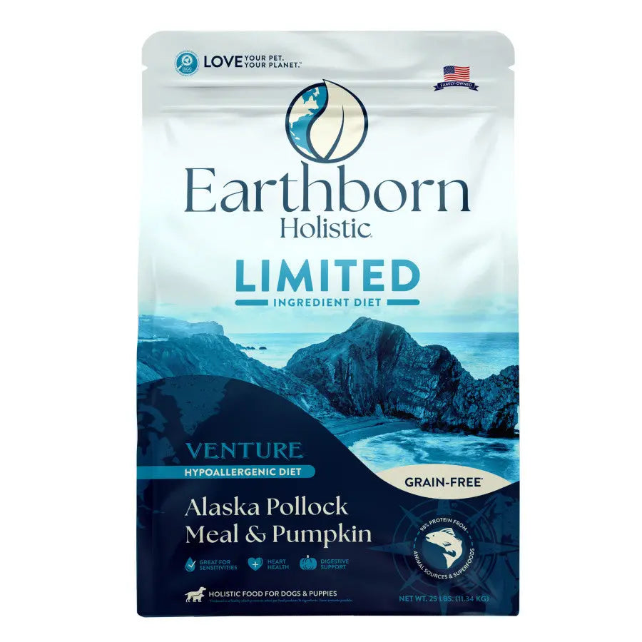 Earthborn Holistic Venture Limited Ingredient Grain-Free Dry Dog Food with Alaska Pollock Meal and Pumpkin for All Life Stages
