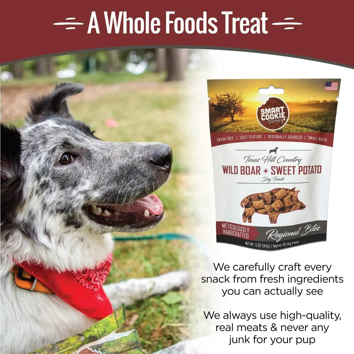 Gourmet Grain-Free Dog Treats: Smart Cookie Wild Boar & Sweet Potato Delight