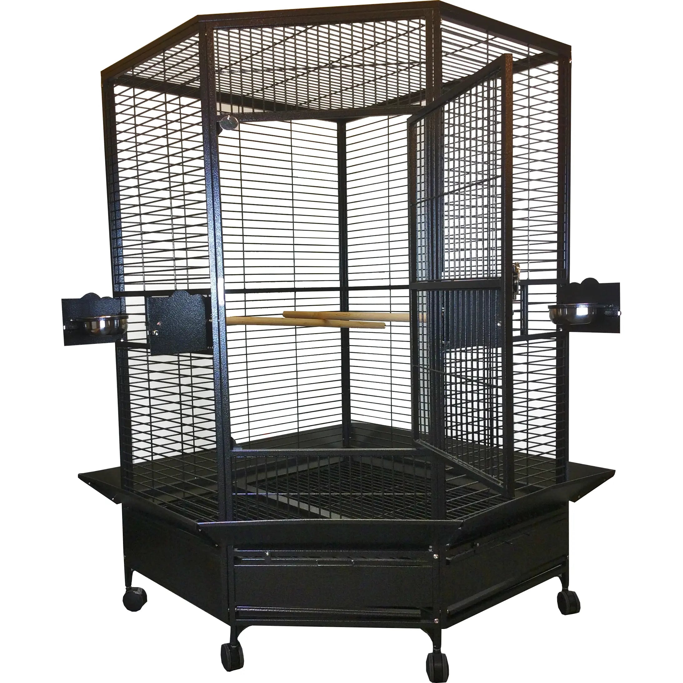Extra Large-Sized Corner Bird Cage with Dimensions of 42x42x73 Inches