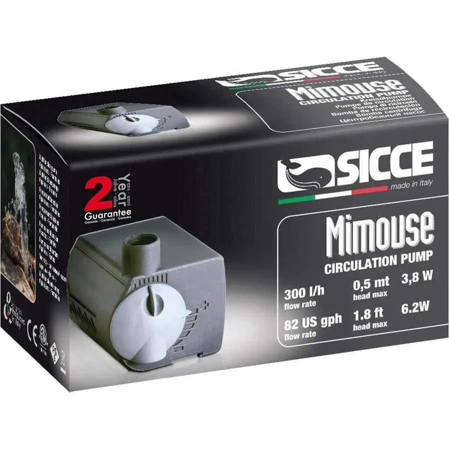 Sicce MI MOUSE Submersible Aquarium Recirculation Pump - 82 Gallons Per Hour, Single Unit