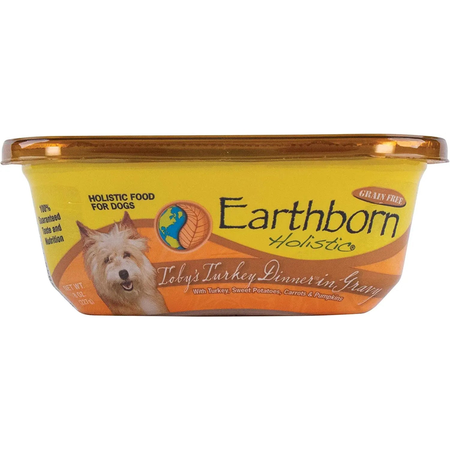 Earthborn Holistic Grain-Free 8 oz Wet Dog Food - Toby's Turkey Dinner in Gravy, Pack of 8