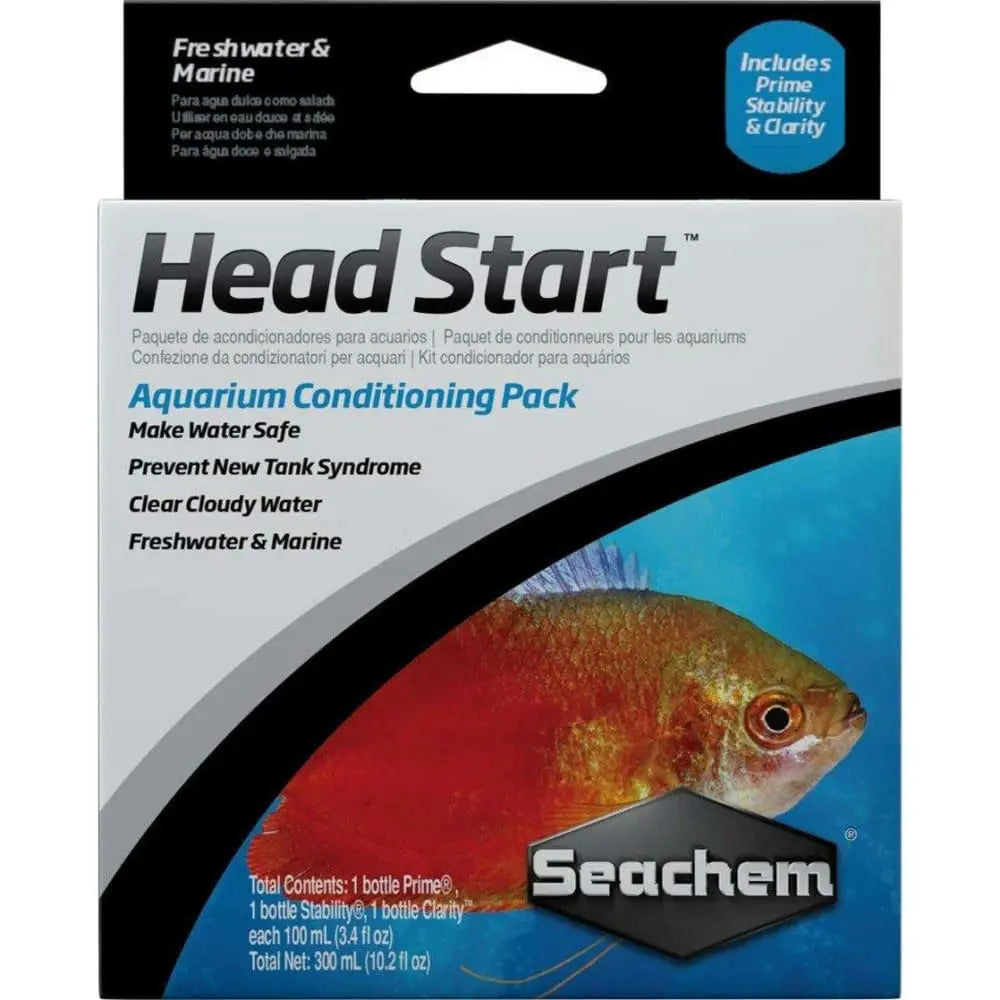 Seachem Laboratories 3-Pack HeadStart Aquarium Starter Pack, 10.2 fl oz Each