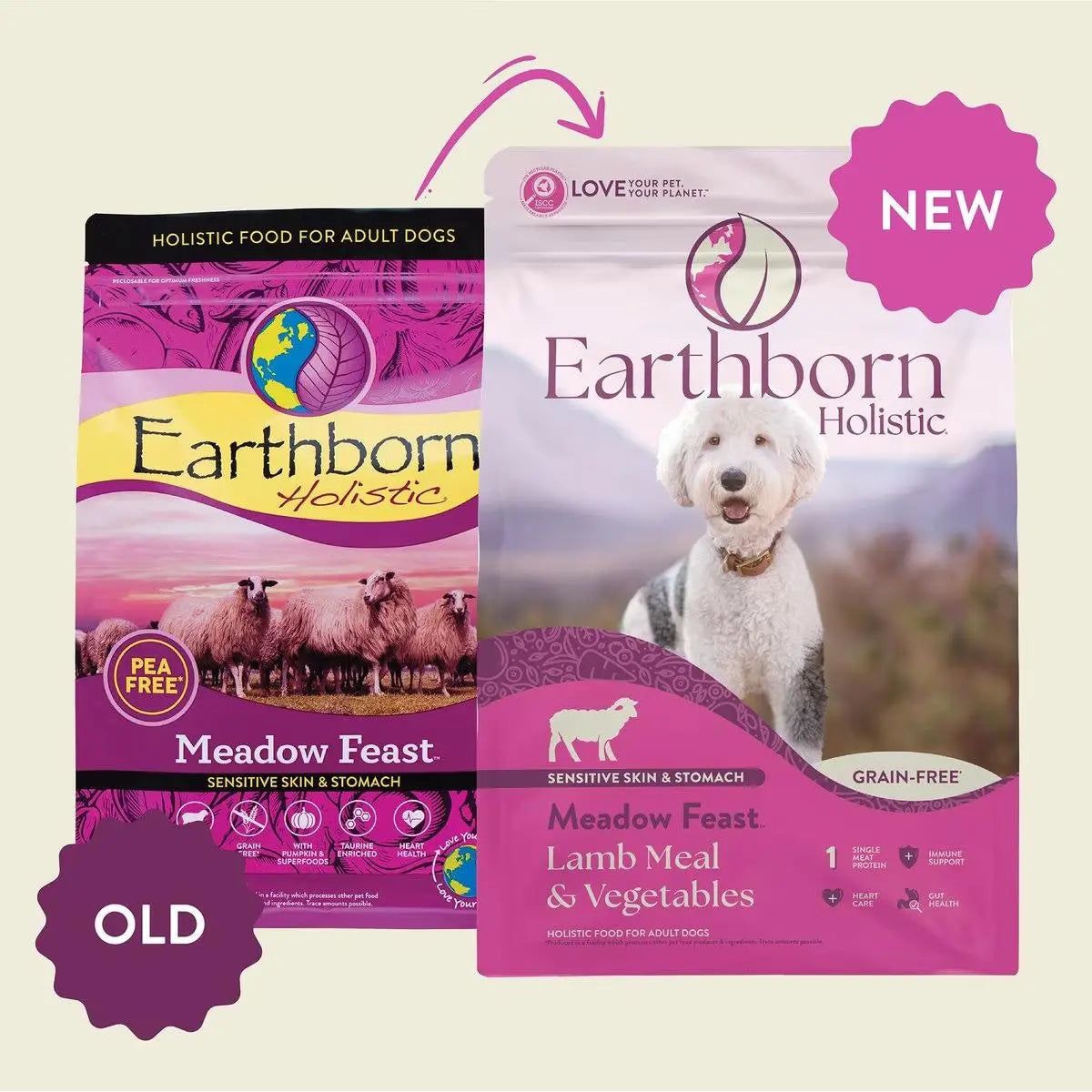 Earthborn Holistic Grain - Free Dry Dog Food: Meadow Feast Lamb Meal & Vegetables Recipe for Dogs