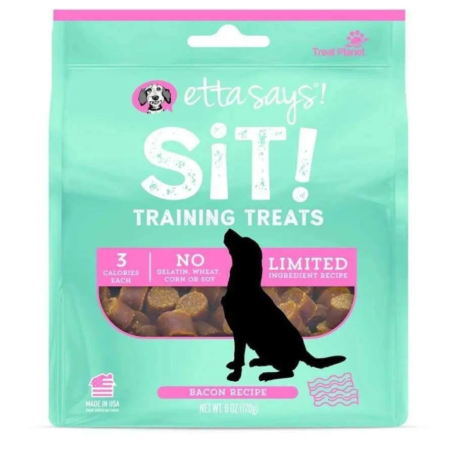 Etta Says! Sit! High - Quality Dog Training Treats with Delicious Bacon Recipe, 6 - Ounce Package