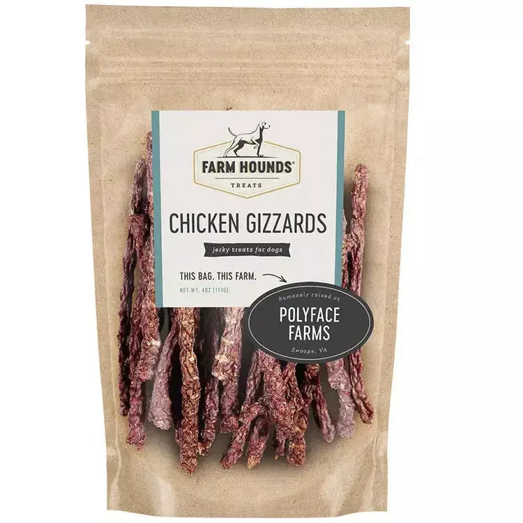 Farm Hounds All - Natural Dehydrated Chicken Gizzard Sticks Ideal for Dog Training Treats