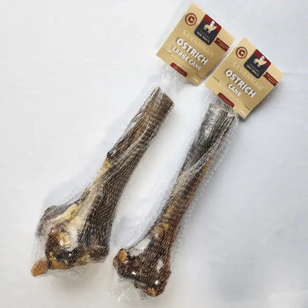 Long - lasting, Allergen - free Savannah Ostrich Cane: A Natural Dog Gnaw Treat