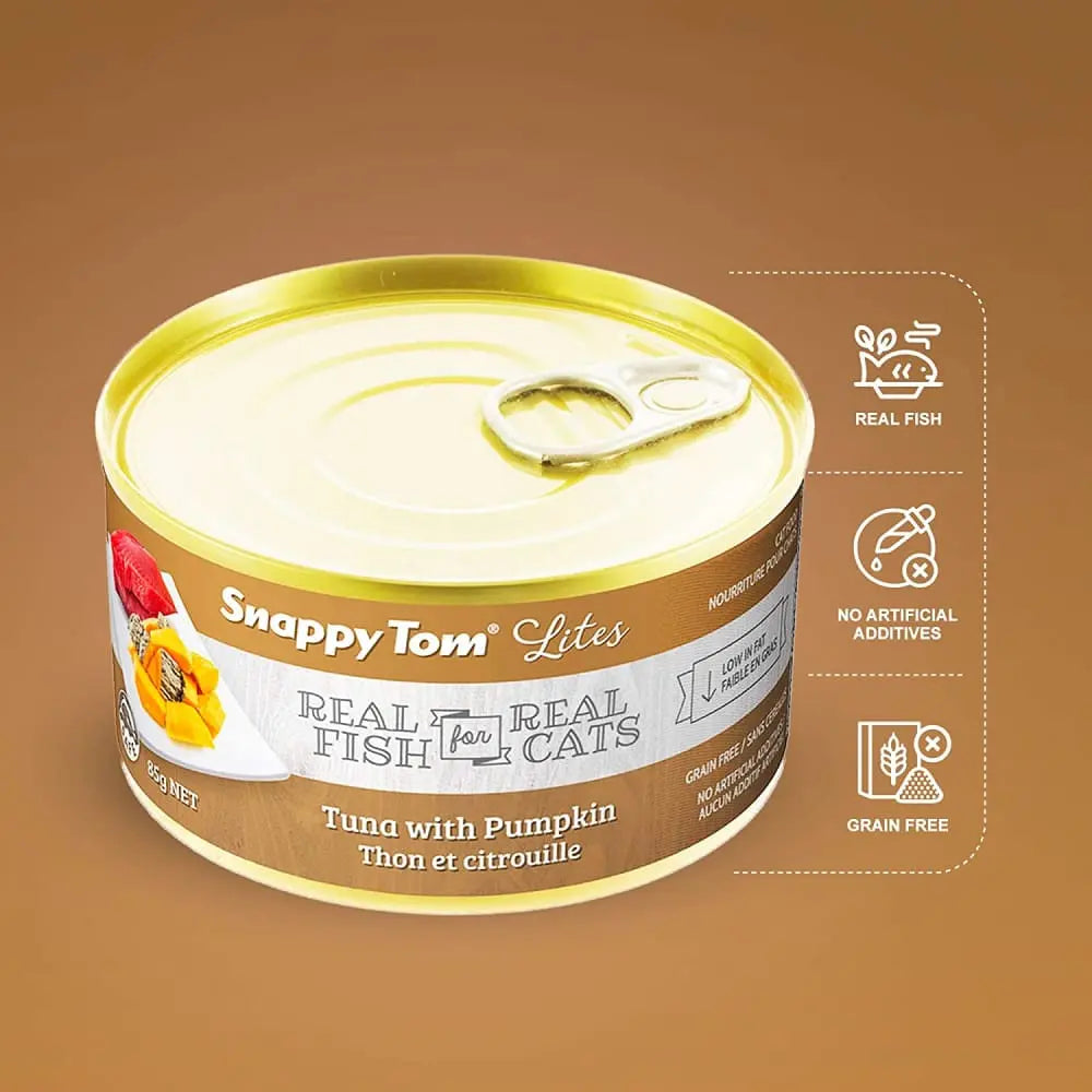 Snappy Tom Lite Canned Cat Food with Tuna and Pumpkin - Ideal Diet for Feline Friends