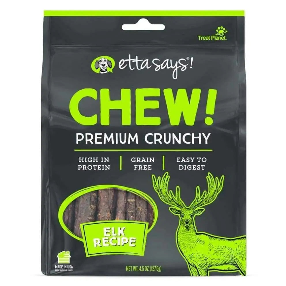 Etta Says! High - Quality Crunchy Elk Chew Dog Treat, 4.5 oz Single Pack