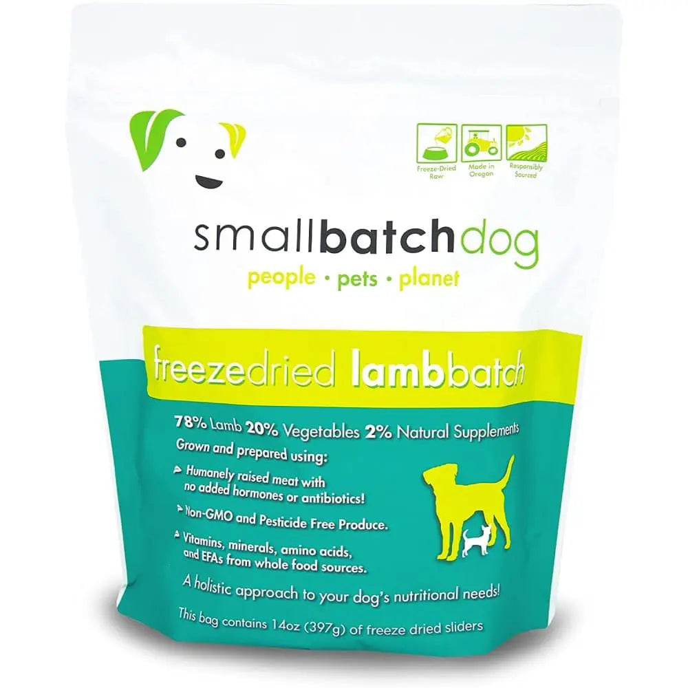 Smallbatch Pets Premium Freeze - Dried Raw Lamb Sliders Dog Food, 14 - ounce, Ideal for Canine Nutrition