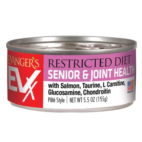 Evanger's EVx Wet Cat Food for Restricted Diet, Aiding Senior Cats and Joint Health