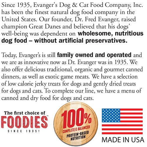 Evanger's Premium Organic Canned Beef Dinner Dog Food - Pack of 12 Cans, Each 12.8 oz
