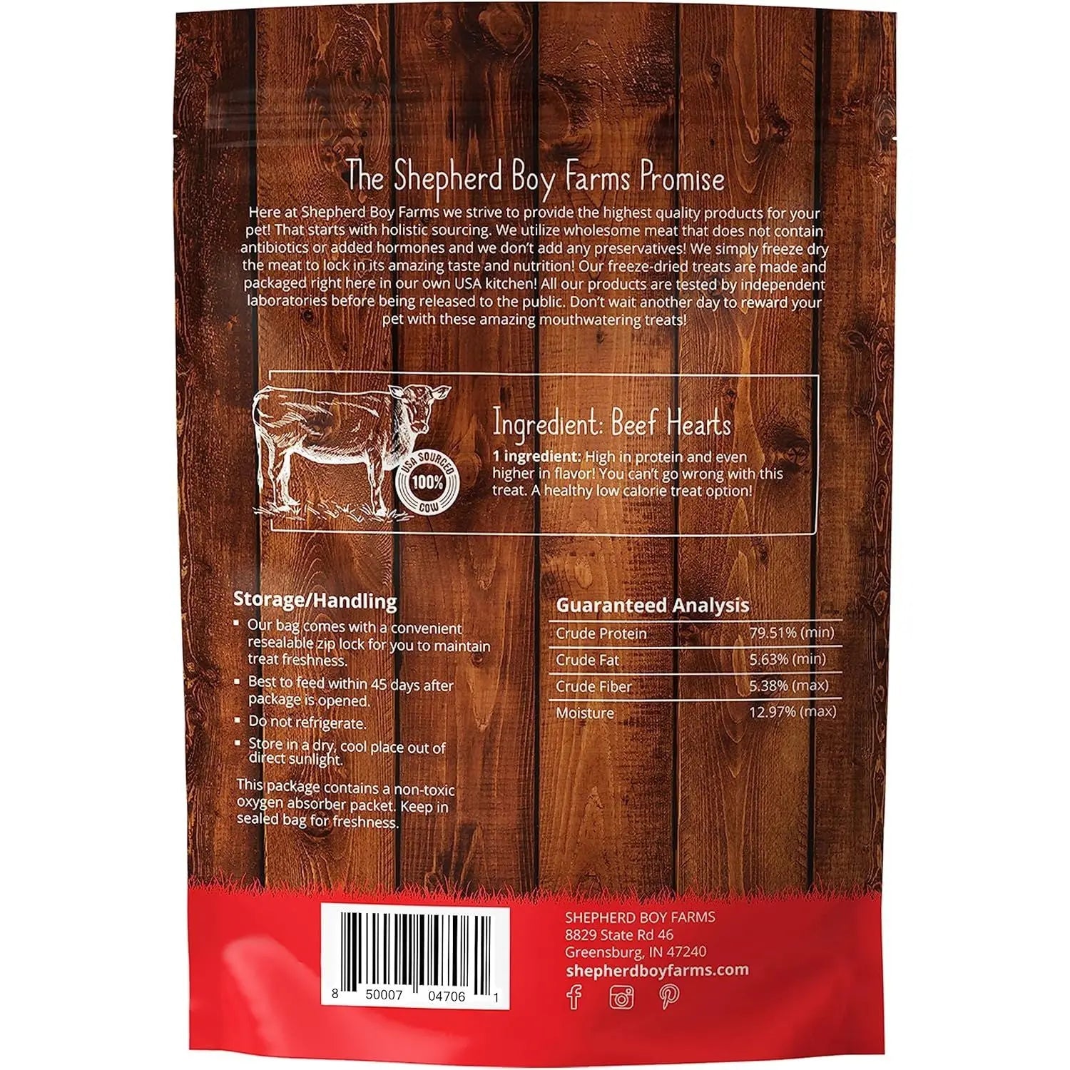 Shepherd Boy Farms Premium Freeze - Dried Beef Heart Delicacies for Dogs