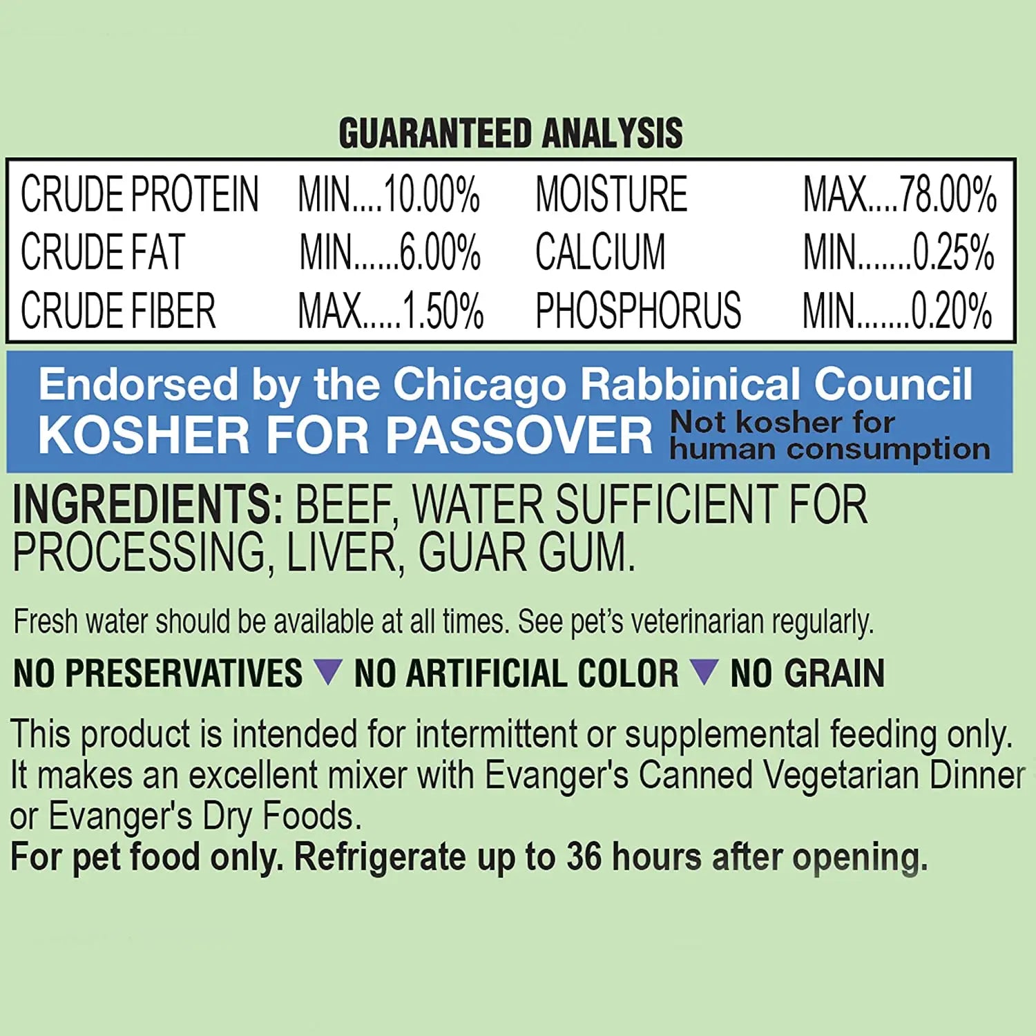 Evanger's Premium Grain-Free Canned Beef Dog and Cat Food - Pack of 24 Cans, 6 Ounces Each