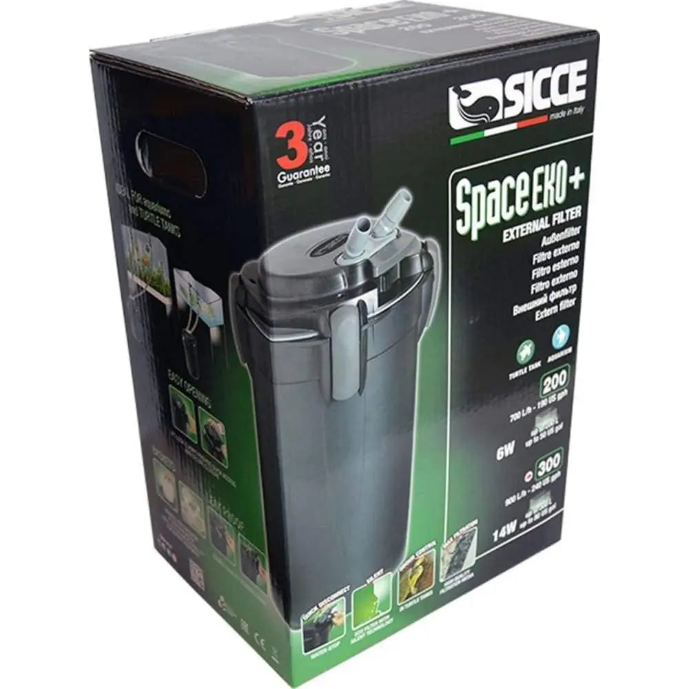 Sicce SPACE EKO 200 Canister Filter - Ideal for Aquariums up to 50 Gallons with a Flow Rate of 190 GPH