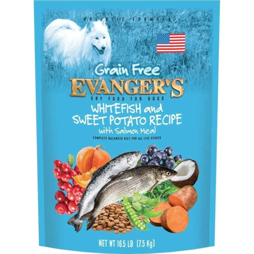 Evanger's Premium Grain-Free Dry Dog Food with Whitefish, Sweet Potato, and Buffalo