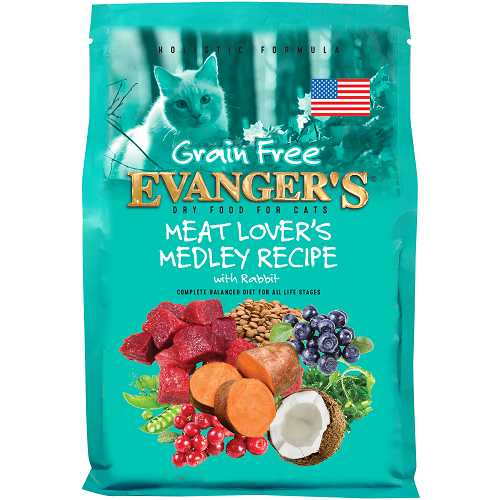Evanger's 4.4 lb Grain-Free Rabbit Medley Dry Cat Food for Meat Lovers