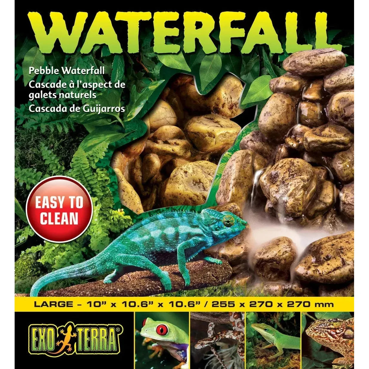 Exo Terra Reptile Habitat Pebble Waterfall with Integrated Pump for Enhanced Reptile Environment