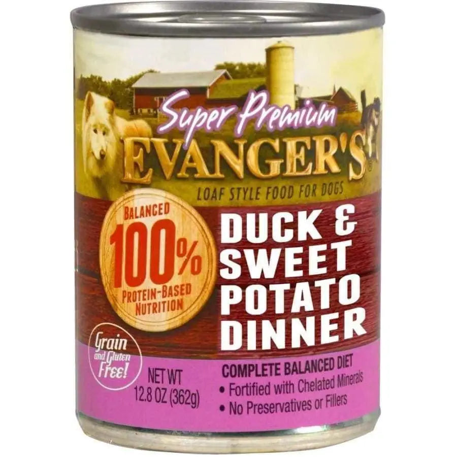 Evanger's Top - Quality Canned Duck & Sweet Potato Dog Food, 12 Packs of 12.8 oz
